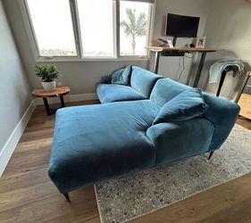 Article Teal Sofa with Chaise