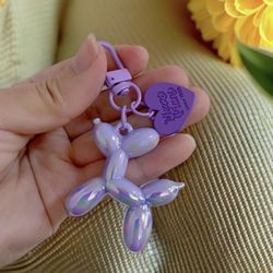 Purple Balloon Dog Keychain