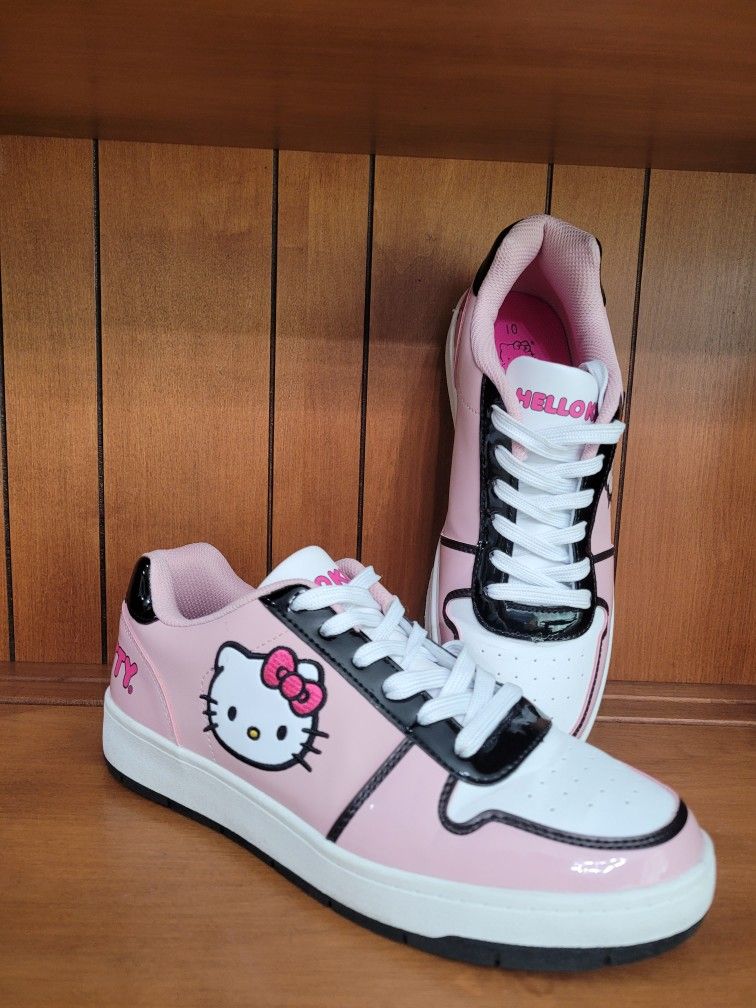 Hello Kitty Sanrio Women's Size 10 Pink White Cute Casual Court Sneakers