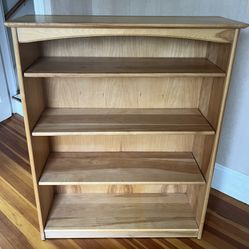 Solid Wood Sturdy 4-Shelf Bookcase