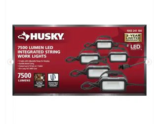 Husky 7500-Lumen LED String Light Work Lights - New
