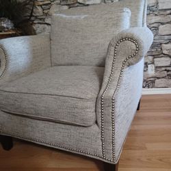 Cream, Canvas Occasional Chair By Z Gallery