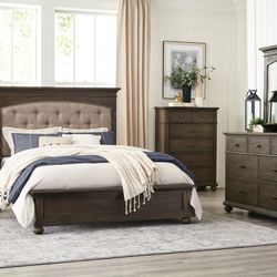 Motsinger Brown Panel Bedroom Set /Queen and King Bed Frame 