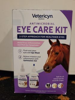 Vetericyn Plus Antimicrobial Eye Care Kit for animals Eye Wash & Ophthalmic gel for Dogs Cats horses