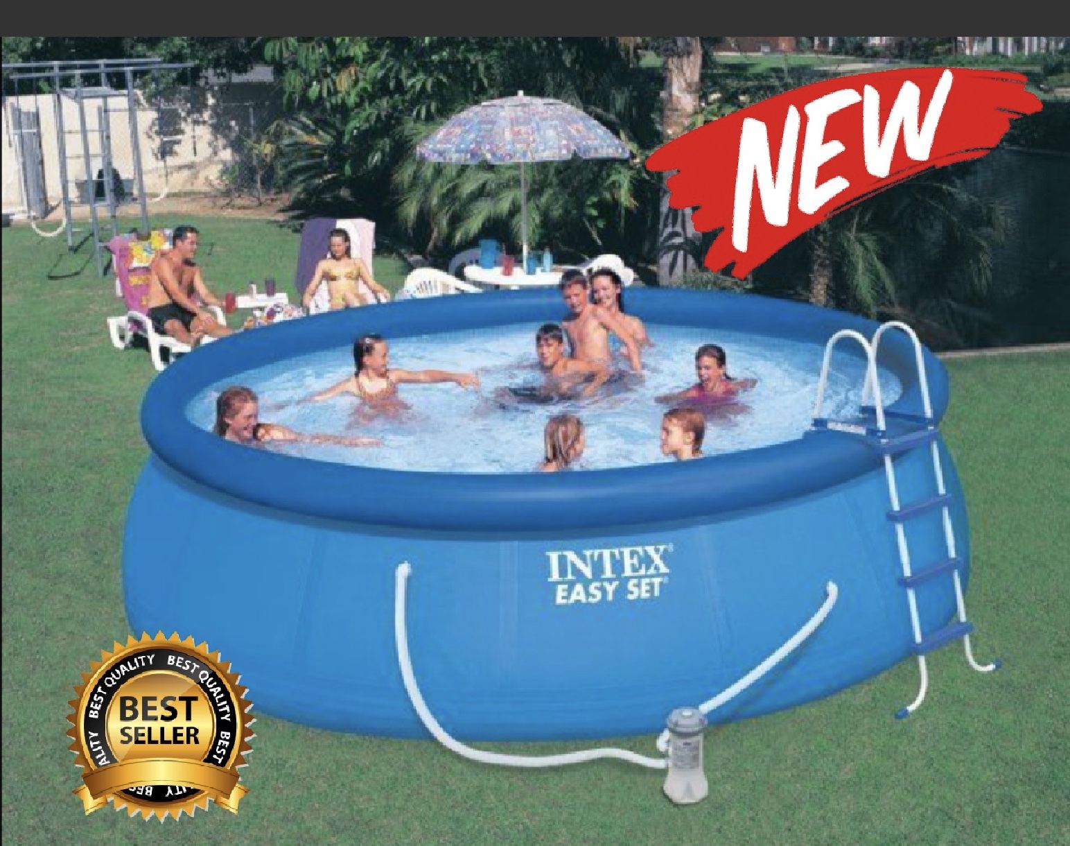 Intex 18' x 48" Easy Set Swimming Pool Kit w/ 1500 GPH GFCI Filter Pump, 26175EH (Retail $1449.99)
