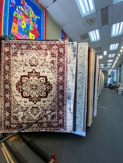 5x7 Area Rugs carpet Rugs persian design thick colors burgundy gray