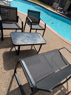 Black Metal Outdoor Patio Furniture Set