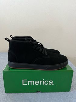Emerica Black Suede Mid-Top Skate Shoes