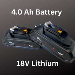 New, Two-Pack of 4.0 Ah 18V Lithium Replacement Batteries for Makita