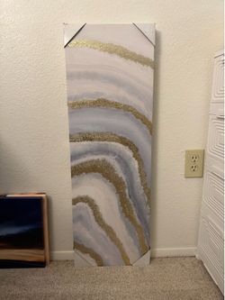 Minimalist abstract canvas painting perfect for adding a calm, modern touch to any room. It features textured strokes of sage/olive green, soft blush 