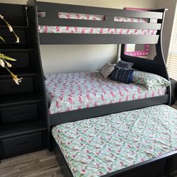  Beautiful Gray Bunkbed w/Trundle
