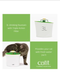 Catit Flower Plastic Cat Fountain + Filters (3)