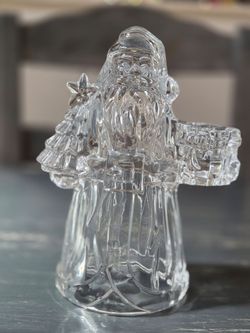 Crystal santa candle holder