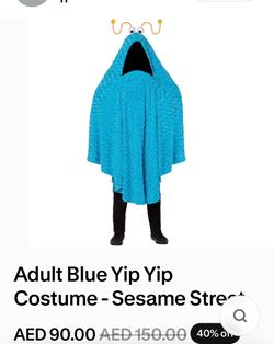Adult Blue Yip Yip Costume Sesame street