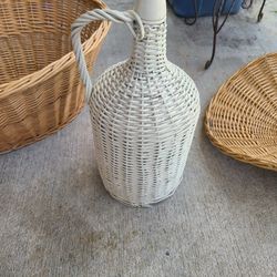 Wicker Covered glass wine jug