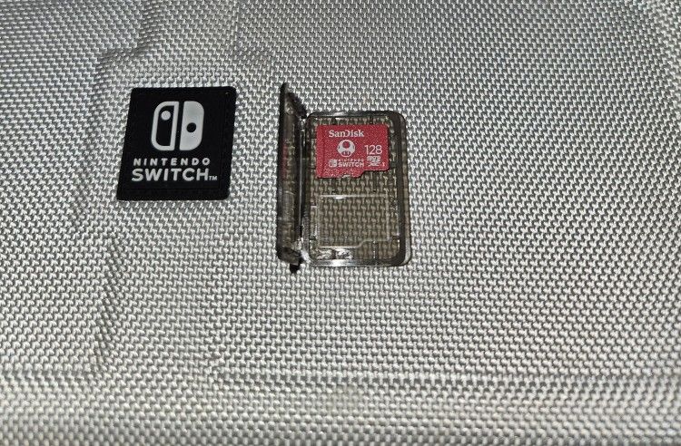 Sandisk 128 Gb Memory Card For Nitendo Switch Lite One ( 1 ) Used