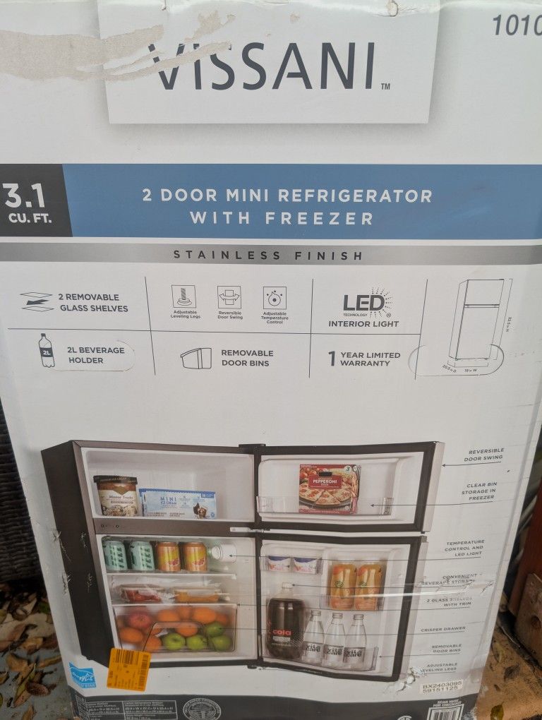 The Sony 3.1 Cubic Foot Small Refrigerator With Freezer
