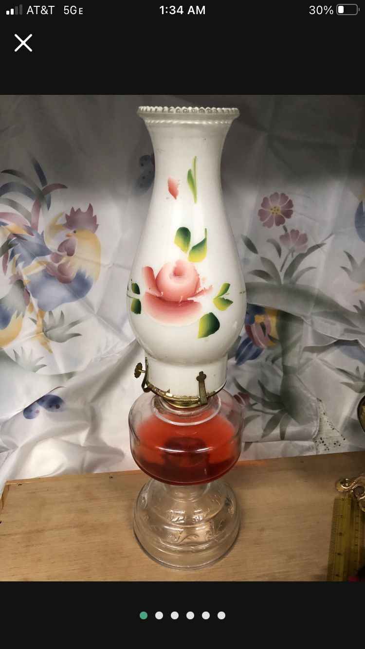 Because Vintage Table Oil Lamp 
