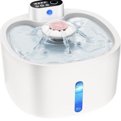 Wireless Cat Water Fountain Pet Fountain 89oz/2.6L with Motion Detection & Smart Pump - Ultra-Silent Automatic Water Dispenser for Cats, Dogs & Multip