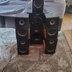 Surround Sound And Sub With Remote Bluetooth Capable. 