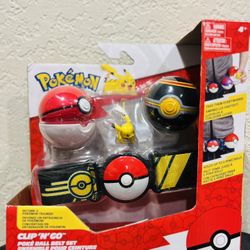Pokemon Clip 'N' Go Poke Ball Belt Set (Poke Ball, Luxury Ball, and Pikachu)