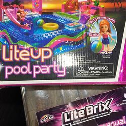 lite brix pool party missing doll and ball .. item shown in picture