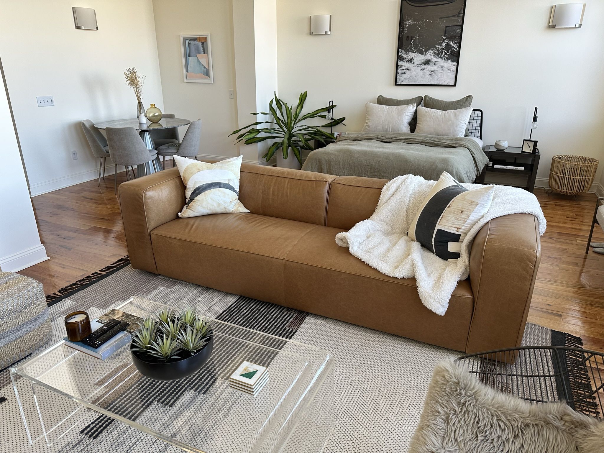 CB2 Lenyx Leather Sofa 