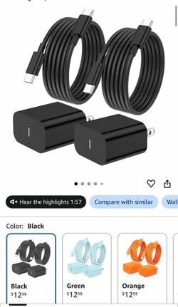 iPhone 17 16 15 Charger Fast Charging,2Pack 20W Apple iPad USB C Wall Chrager Block with 6FT USB C to C Cable for iPhone 17/Pro/Pro Max/17 Air/ 16/16 