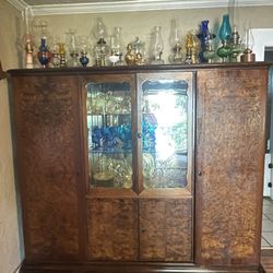 Antique armoire display cabinet 