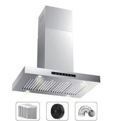 36 in. 900 CFM Ducted Island Mount with LED light Range Hood