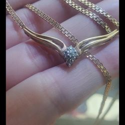 14k Gold And Diamonds Neckkace