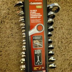 Husky 10pc Stubby Ratcheting Wrench Set