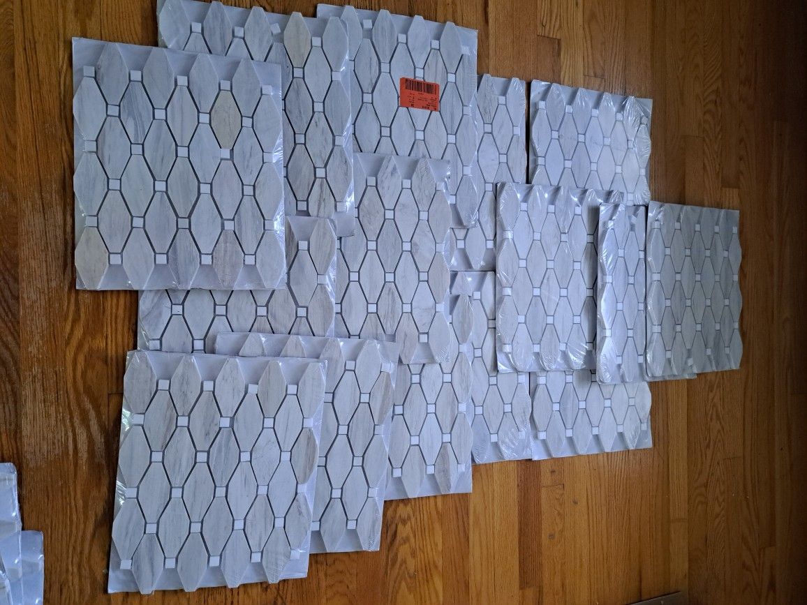 Angora Elongated Stone Tile Sheets 