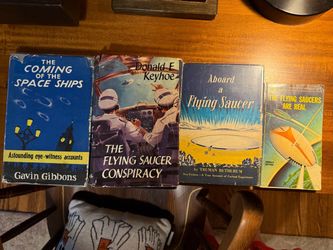 4 Vintage UFO Book Collection - Rare! 2 Books Signed! Gibbons, Keyhole, Bethurum