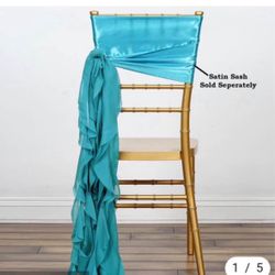 Teal Wedding or Event Chair Sashes