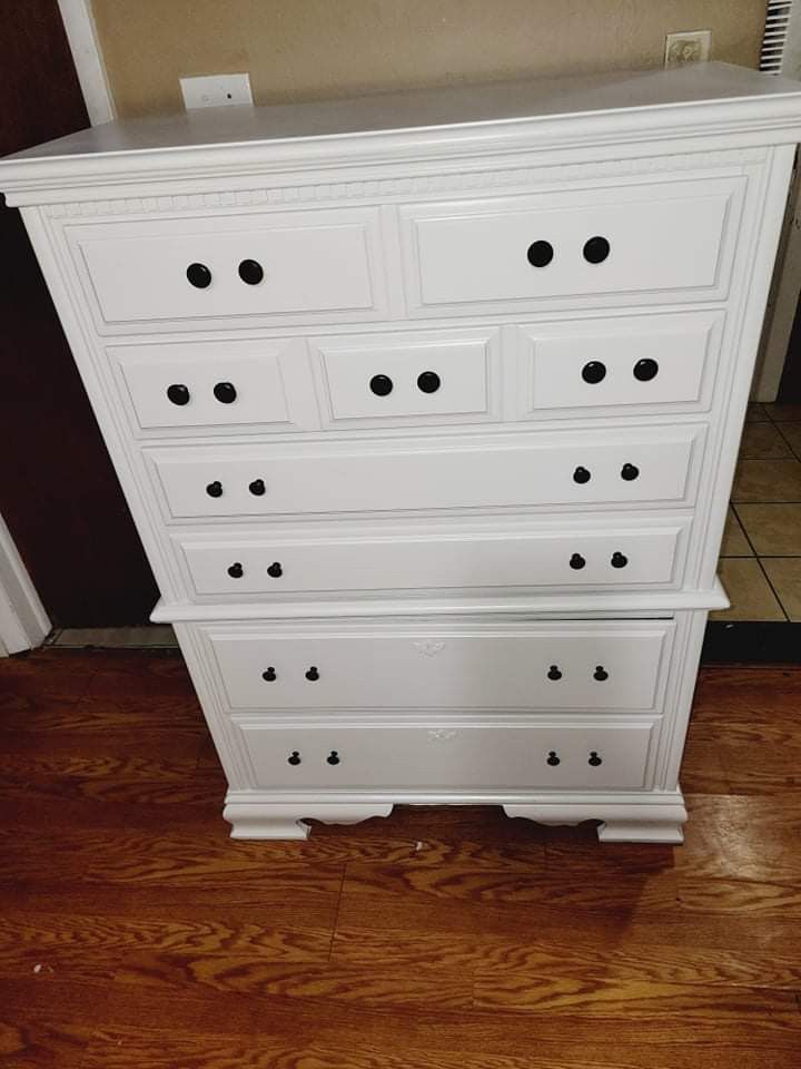 Beautiful tall White Dresser. Free Delivery.