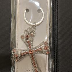 Pink Cross Keychain 