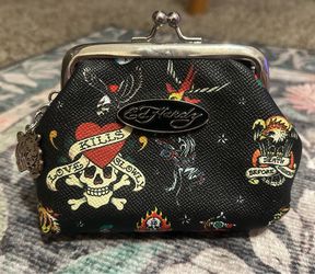 Ed Hardy Black Purse With Chain