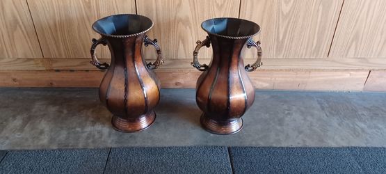 Two 16" copper vases