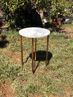 Round Marble Top Side Table