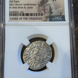 Medieval Crusader Silver Coin – Armenia Levon I (NGC VF)