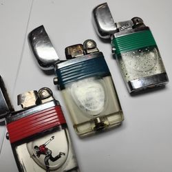 Vu Lighter Lot Of 3 Plus Vintage Tape Measure All Work