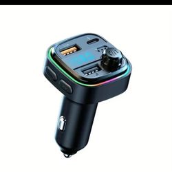 Bluetooth Car Adapter, in-Car Bluetooth FM Transmitter, Wireless Audio Streaming, Car Charger, Supports Hands-Free Calling and Multi-Device Connection