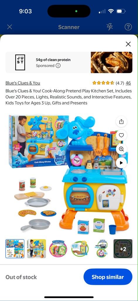 Blue's Clues & You! Cook-Along Pretend Play Kitchen Set, Includes Over 20 Pieces, Lights, Realistic Sounds, and Interactive Features, Kids Toys