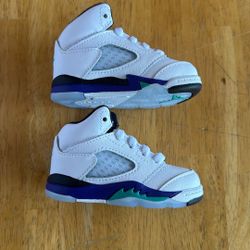 New Nike Air Jordan 5 Retro White Grape Shoes (Baby Toddler 4c 7c)