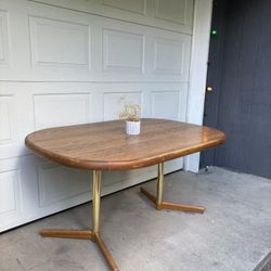 Vintage 90s Formica Top w/ Gold Metal Legs Dining Table •FREE DELIVERY•