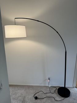 70" High Black Finish Modern Arc Floor Lamp