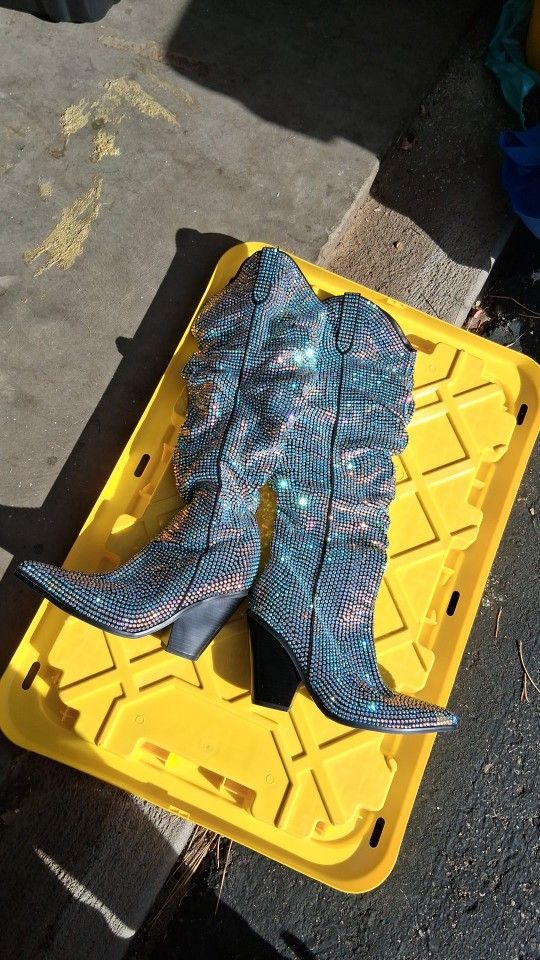 Rhinestone Boots 8