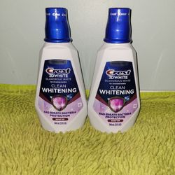2 Crest 3D White Glamorous White Clean Whitening Mouthwash 32oz