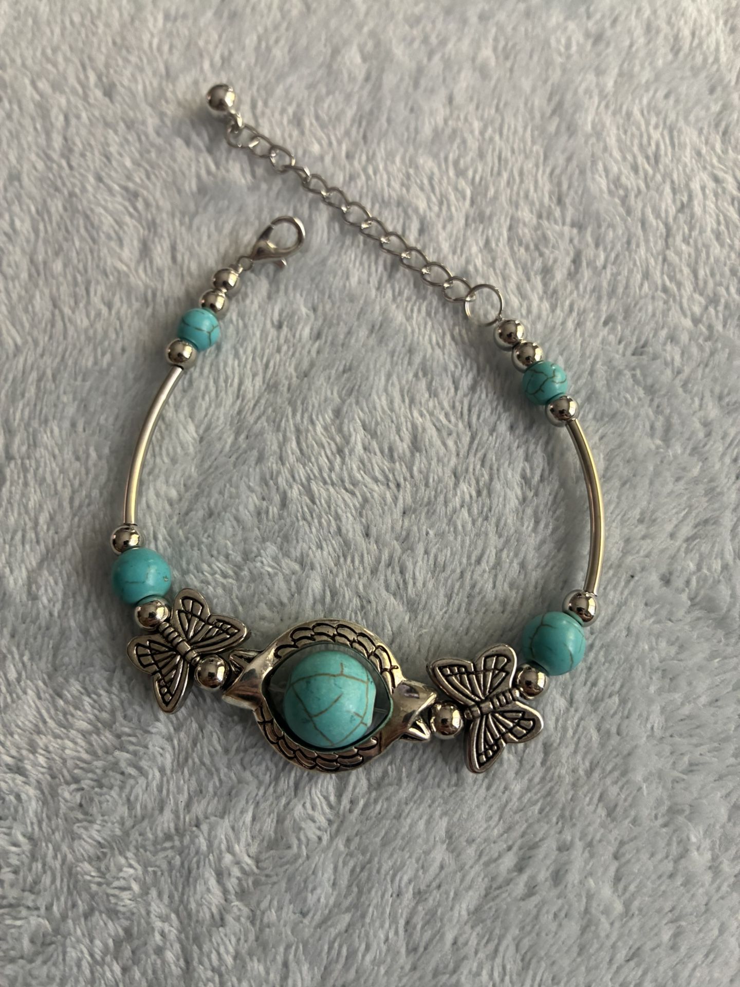 Silver And Turquoise Butterfly 🦋 Bracelet